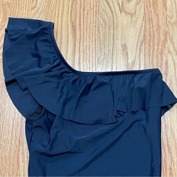 J. Crew Navy One-Shoulder Swim Suit - Picture 3 of 7